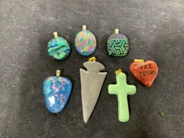 Polished geodes pendants