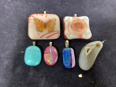 Polished geodes pendants