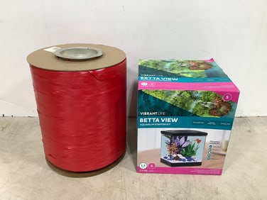 Vibrant Life Betta View 1.5 gallon aquarium starter kit and large bundle of ribbon