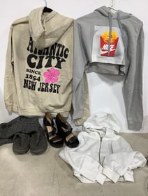 Michael Kohrs wedges(8M), Ugg australia boots(8), and hoodies(Atlantic City hoodie, Nike fries