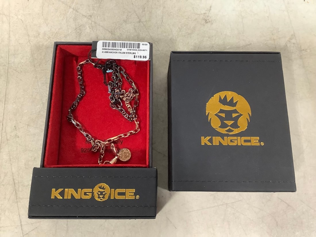 King Ice 925 sterling silver necklace (new with tag in box) (1 of 1)