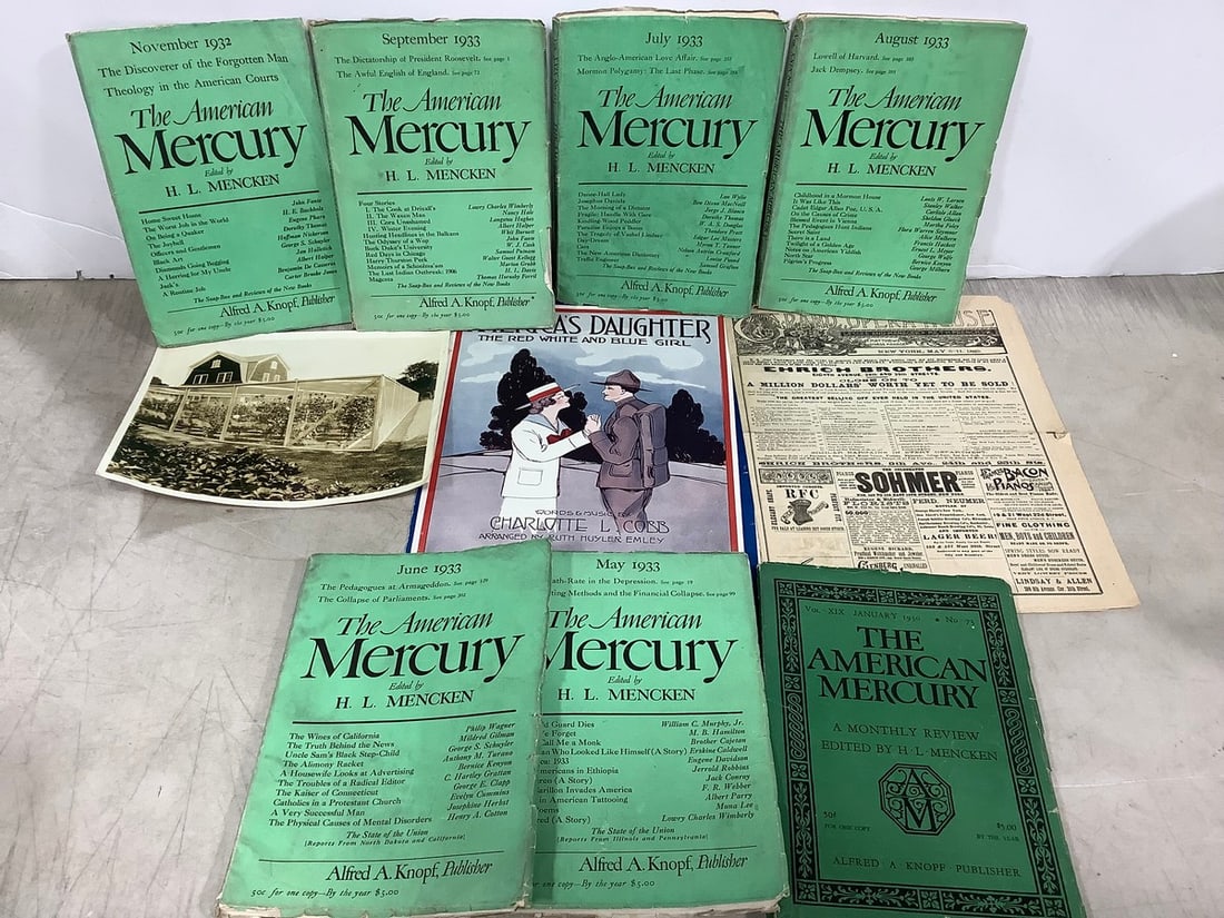 Vintage Ephemera, and American Mercury Booklets: Vintage Ephemera, and American Mercury Booklets