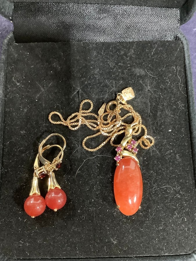 Sterling Silver Earrings and Necklace: Sterling Silver Earrings and Necklace