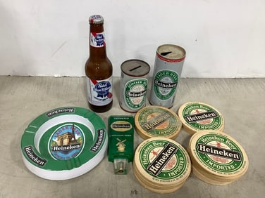 Heineken Coin Banks, Coasters, Beer Tap, and more