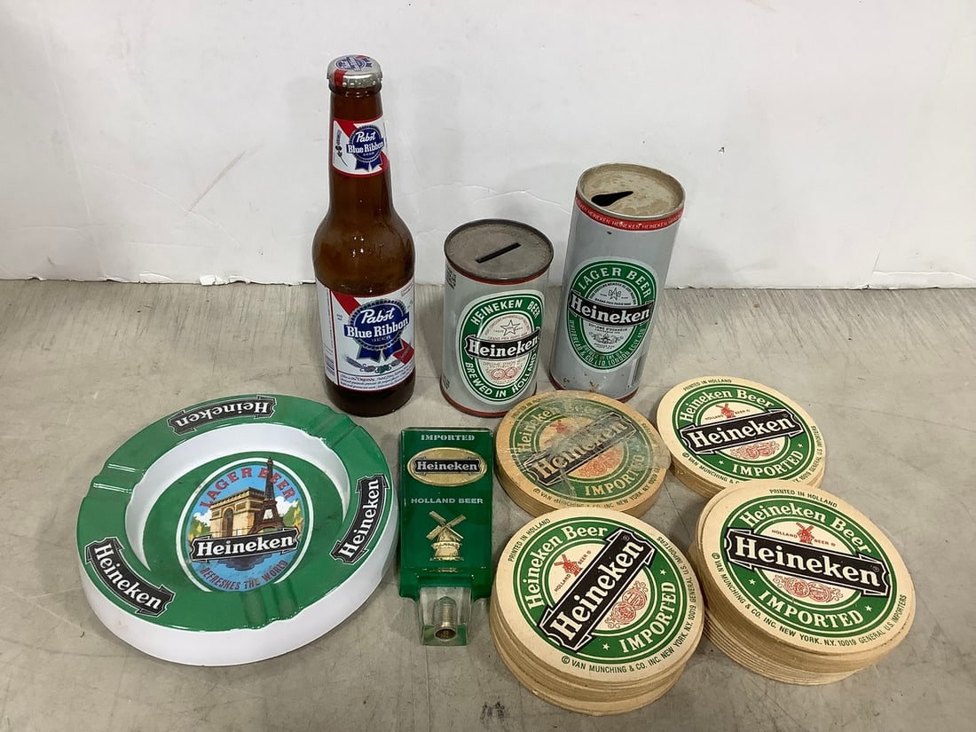 Heineken Coin Banks, Coasters, Beer Tap, and more: Heineken Coin Banks, Coasters, Beer Tap, and more