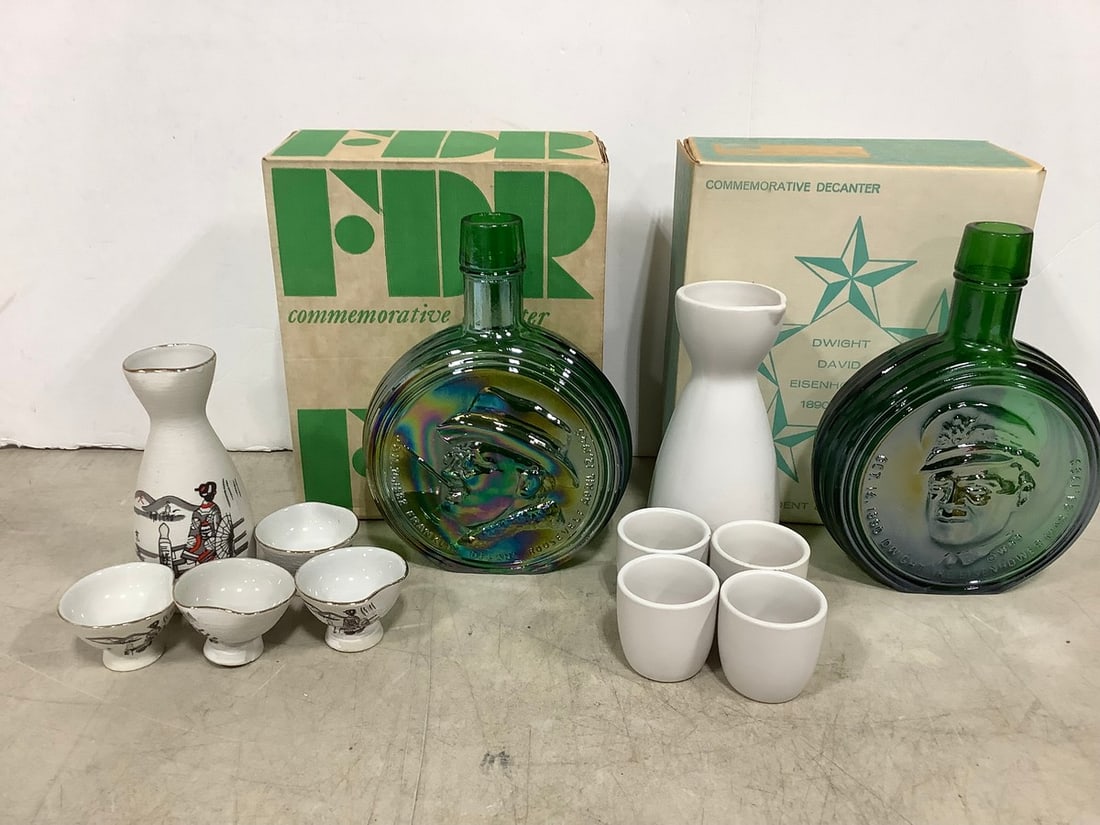FDR Commemorative Decanters, and Creamer Sets: FDR Commemorative Decanters, and Creamer Sets