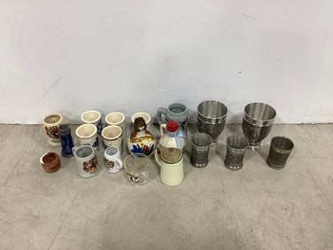 SKS-ZINN shot glass/cup set, miniature beer mugs, and more(tallest 3in.)