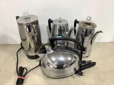 Various coffee maker pots