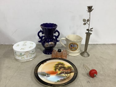 Colorex Dish, Metal Flower Decor, Handpainted Floral Container, and more (Tallest - 11.25in)
