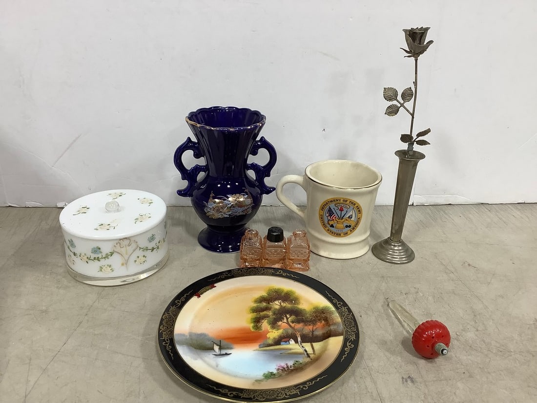 Colorex Dish, Metal Flower Decor, Handpainted Floral Container, and more (Tallest - 11.25in): Colorex Dish, Metal Flower Decor, Handpainted Floral Container, and more (Tallest - 11.25in)