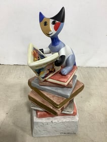Goebel Angelo Cat Statue signed by Rosina Wachtmeister (9.5in Tall)
