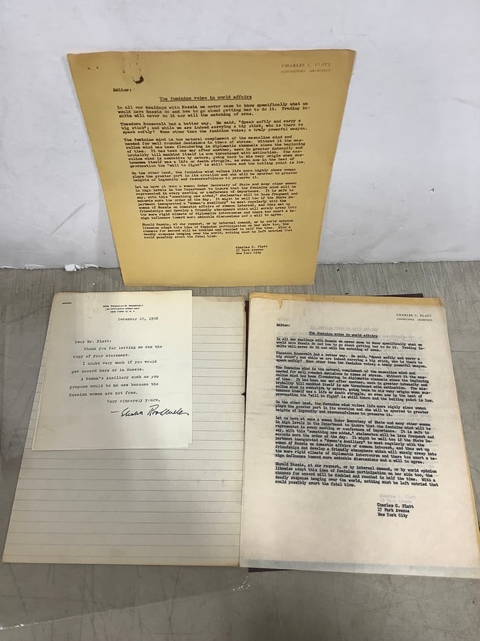 Vintage Document Signed by Elanor Roosevelt (1 of 1)