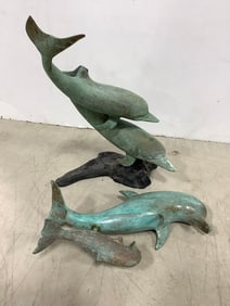 Metal Dolphin Decor (15.25in Tall)