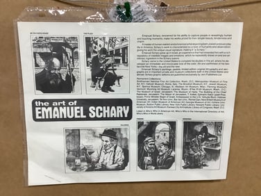 Framed Black and White Tailoring Art Print signed by Emanuel Schary (25.5inx30in)