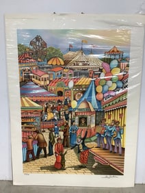 At The Fair' Art Print Signed by Ari Gradus (22inx29.5in)
