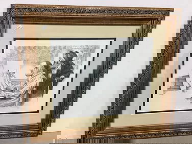 Framed Black and White 'shalom' Art Print signed by Emanuel Schary(26inx30in)