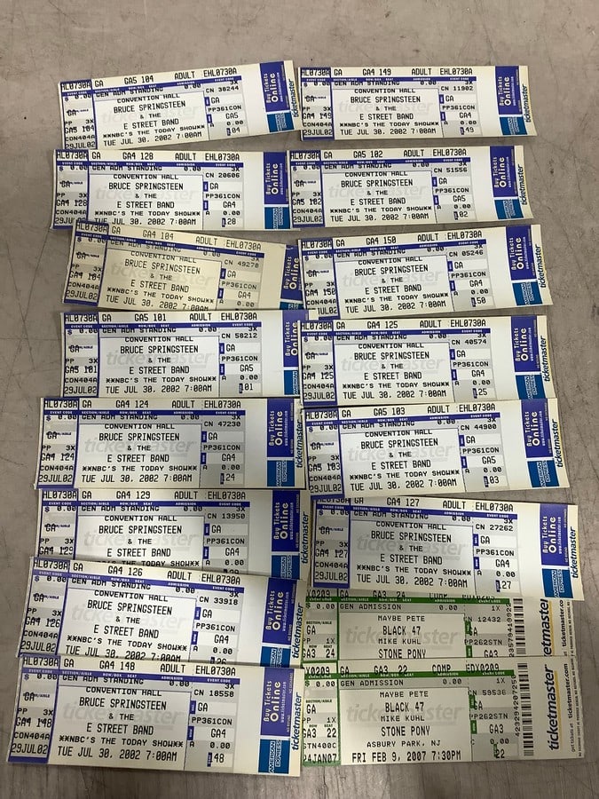 Bruce Springsteen Ticket Master Concert Tickets (1 of 1)