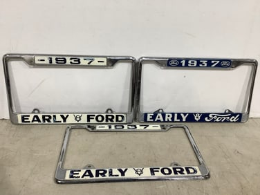 Vintage Early Ford V8 1937 License Plate Booster Frames