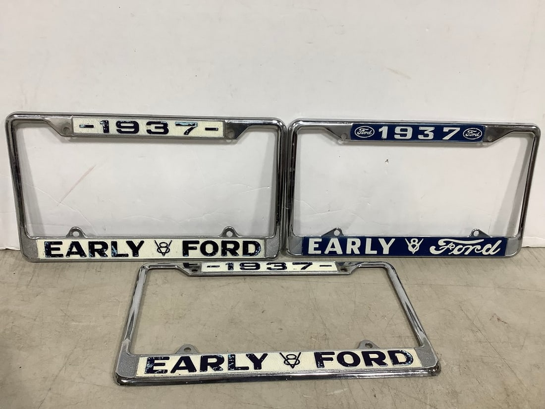 Vintage Early Ford V8 1937 License Plate Booster Frames (1 of 1)