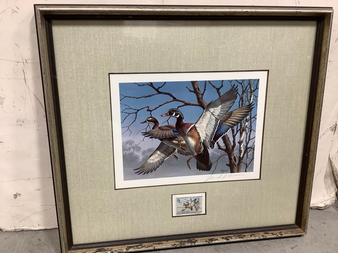 Framed David A. Maass Federal Duck Stamp and Print (16inx17.5in) (1 of 2)