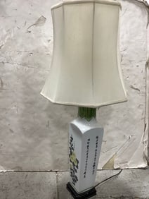 Handpainted Oriental Lamp with Shade (38in Tall)