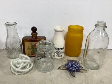 Various Depression Glass Dishes, Cups, and more