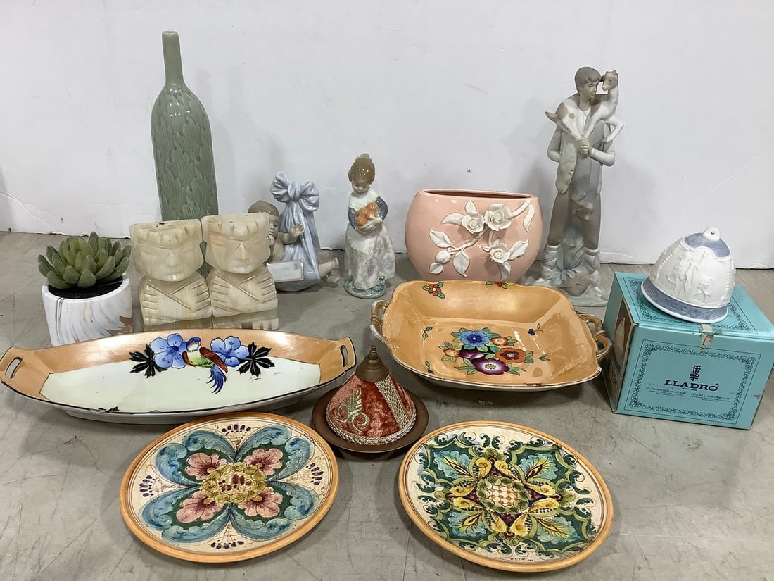 Lladro Ceramic Statues/Bell, Sandstone Book Ends, Ceramic Dishes, and more (1 of 1)