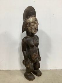 Wooden carved tribal figure(23in.tall)