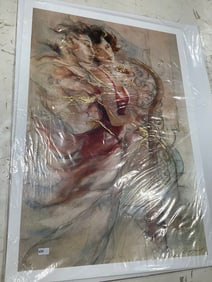 Signed oriental art print(23in.x29.5in.)