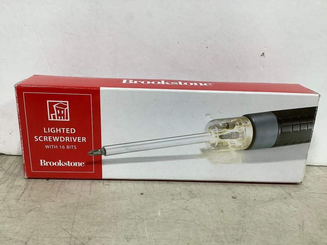 Brookstone Lighted Screwdriver with 16 Bits *new in box* (1 of 1)