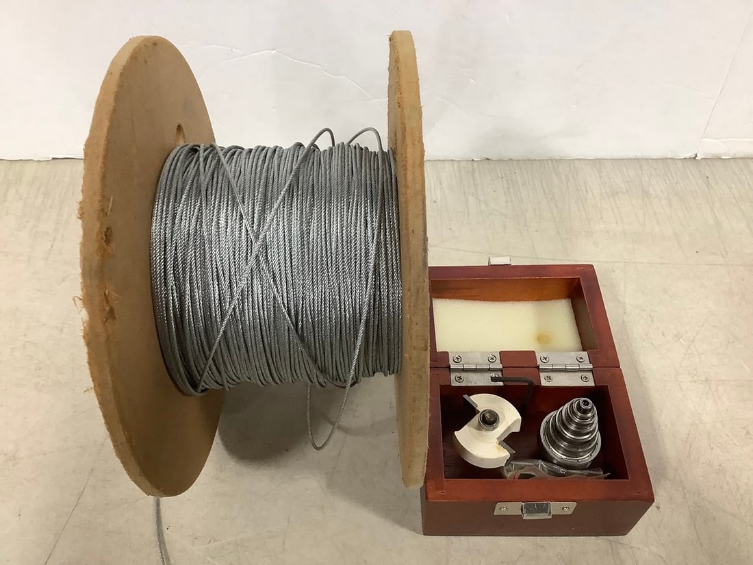 Spool of Steel Cable, and Router Bit (1 of 1)