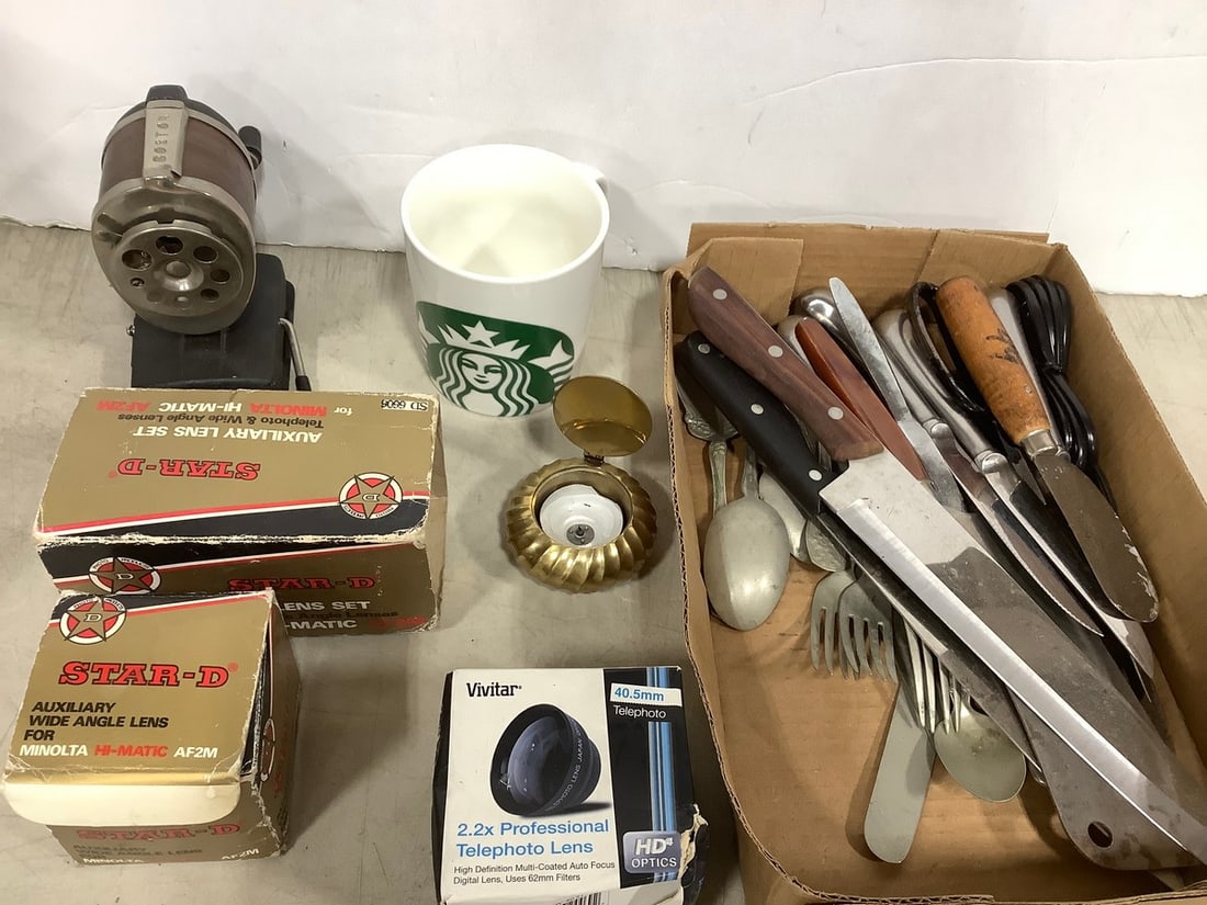 Various Kitchen Utencils, Pencil Sharpener, Various Lens, and more: Various Kitchen Utencils, Pencil Sharpener, Various Lens, and more