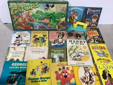 Dont Feed the Gators Board Game, 1960s Sunglasses, Childrens Books, and more