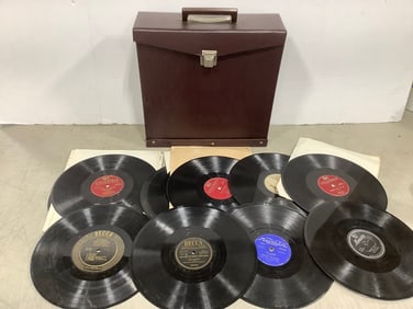 Record Case with Various Records