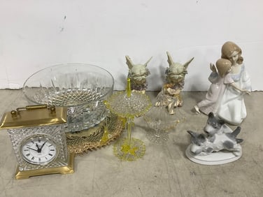 Paul Sebastian Ceramic Figure, Crystal Legends Clock, Glass Carousel and Boat Decor, and more