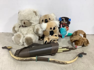 Vintage Dolls, Toy Bow with Suction Cup Arrows, and more