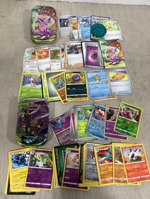 Various Pokemon Cards with Tin Boxes