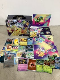 Pokemon Lunchbox, with Card Holder, Various Pokemon Cards, and more