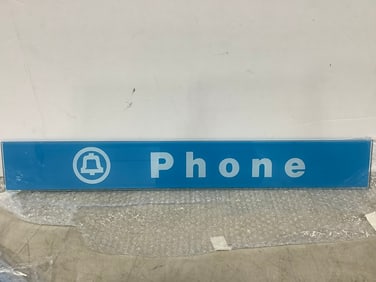 Vintage Glass Telephone Booth Sign(4in.x28.25in.)