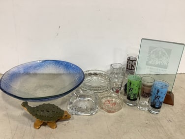 Various Glasses, Ash Trays, and more(Tallest - 8in)