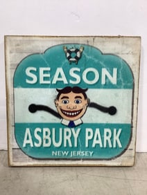 Vintage Asbury Park NJ Wooden Sign (8inx8in)