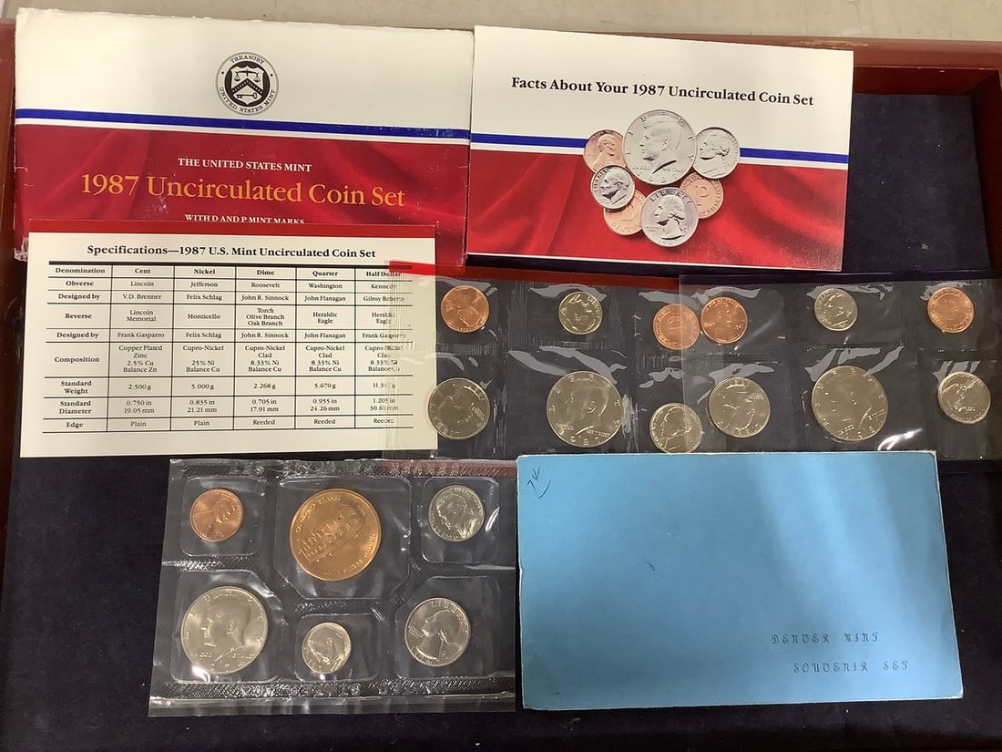 1987 Uncirculated Coin Set, and 1974 Coins (1 of 1)