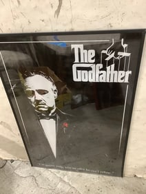 Framed The Godfather Poster Print (24inx36in) *frame missing bottom piece*
