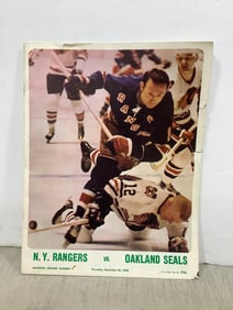 1968 Rangers vs. Seals Program with Gary Smith Autograph