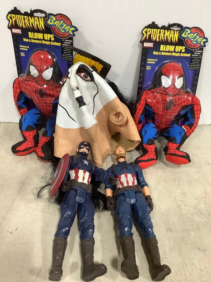 Spiderman Blow Up Toys, Sting Face Mask, and Toy Figures: Spiderman Blow Up Toys, Sting Face Mask, and Toy Figures