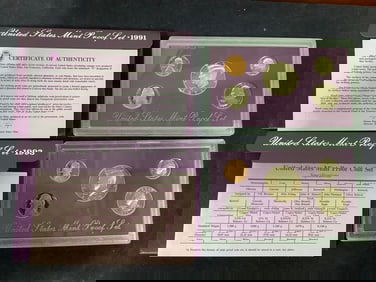 1991 and 1993 U.S. Mint Proof Sets