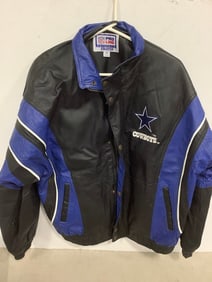 Cowboys Proline Leather Zip up Jacket (Size: M)