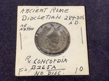 Ancient Rome Diocletian Coin (284-305 A.D.)