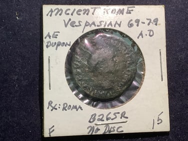 Ancient Rome Vesoasian Coin (69-79 A.D.)