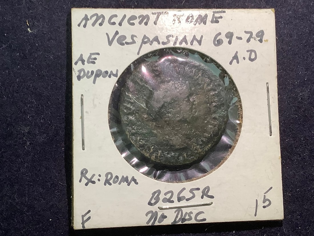 Ancient Rome Vesoasian Coin (69-79 A.D.) (1 of 1)